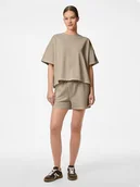 Koszulki i topy damskie - Pieces Koszulka "Chilli" w kolorze szarobrązowym - miniaturka - grafika 1