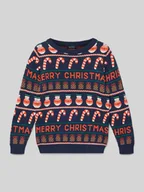 Swetry dla chłopców - Sweter z dzianiny z prążkowanymi wykończeniami - miniaturka - grafika 1