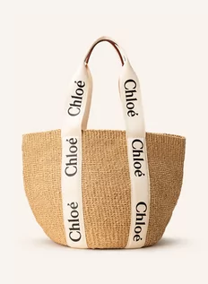 Torebki damskie - Chloé Torba Shopper Woody Large weiss - grafika 1