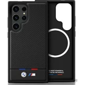 Etui i futerały do telefonów - Etui BMW Leather Tricolor Stripe do Samsung Galaxy S25 Ultra Czarny - miniaturka - grafika 1