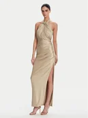 Sukienki - Fracomina Sukienka wieczorowa FQ25SD3002W798T4 Złoty Slim Fit - miniaturka - grafika 1