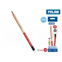 MILAN Ołówek trójkątny Maxi HB z gumką 12 sztuk - Przybory szkolne - miniaturka - grafika 2