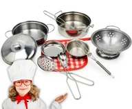 Zabawy w naśladowanie dorosłych - Garnki Dla Dzieci Akcesoria Kuchenne Metalowe Zestaw Garnków Naczynia 10Ele - miniaturka - grafika 1