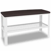 Ławki do przedpokoju - Wąski puf z metalowym stelażem do przedpokoju biały + wenge W3-H94 - miniaturka - grafika 1