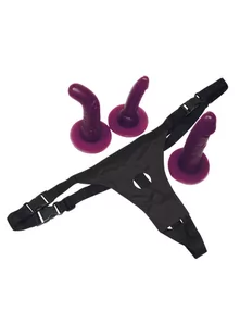 Bad Kitty Bad Kitty Strap-On Purple-Wibrator - zestaw strap on - Pozostałe gadżety erotyczne - miniaturka - grafika 1