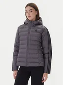 Kurtki damskie - adidas Kurtka przejściowa adicolor JX2938 Szary Slim Fit - miniaturka - grafika 1