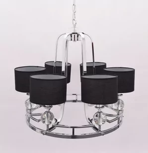 Lumina Deco Żyrandol LAMPA wisząca REDFORD LDP 6602 6 Deco abażurowa OPRAWA zwis na łańcuchu czarny - Lampy sufitowe - miniaturka - grafika 1