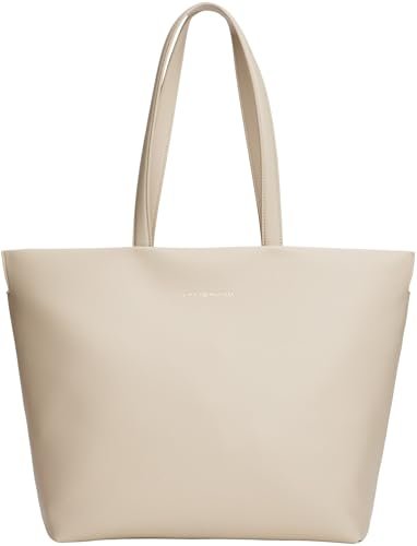 Tommy Hilfiger Damska torba z logo TH AW0AW17693 Tote, beżowa (klasyczna beżowa), jeden rozmiar, Beżowy (klasyczny beż), One Size