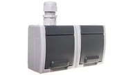 Gniazdka elektryczne - Gniazdo hermetyczne Elektro-Plast Nasielsk Aquant 1242-65 natynkowe podwójne z uziemieniem IP65 szare - miniaturka - grafika 1