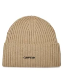 Czapki damskie - Calvin Klein Czapka Ck Must Logo Beanie K60K611401 Szary - miniaturka - grafika 1