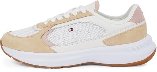 TOMMY HILFIGER Damska koszulka sportowa do biegania z niskim stanem, BEŻOWY (Clayed Pebble), 38 EU, Beżowy kamyk gliniany, 38 EU