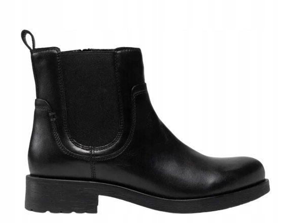 GEOX BOTKI DAMSKIE CZARNE SKÓRZANE Z ZAMKIEM 37 Ż7B