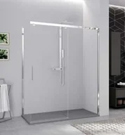 Ścianki i drzwi prysznicowe - Novellini Kuadra 2.0 PH Drzwi przesuwne 137-139x200 cm lewe profile inox szkło przezroczyste K2PH137S-1Z - miniaturka - grafika 1