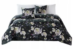 Narzuta 160 x 220 Pikowana Dwustronna Peony Czarny - Narzuty - miniaturka - grafika 2