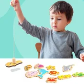 Układanki dla dzieci - Tooky Toy TOOKY TOY Drewniana Gra Łowienie Rybek 2 Wędki + 10 el. - miniaturka - grafika 1