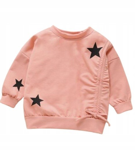 Shein Bluza Dziecięca Różowa W Gwiazdki 122 V3R