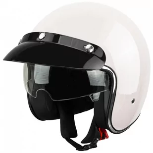 Kask Na Skuter Motocyklowy Otwarty Z Daszkiem Bb 588 -Przyciemniona Blenda Xl Biały - Kaski motocyklowe - miniaturka - grafika 1