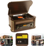 Gramofony - Fenton Memphis BT CD DAB+ FM USB brązowy one size - miniaturka - grafika 1