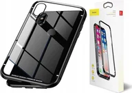 Etui i futerały do telefonów - Baseus Magnetyczne etui aluminiowe / szklane Baseus Magnetic do Apple iPhone Xs Max czarne - miniaturka - grafika 1