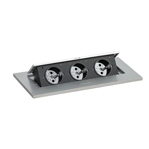 Stół INVITATION 2400 x 1200 x 740, biały + 2x port blatowy TYP I, srebrny - Stoły i stoliki do biura - miniaturka - grafika 2