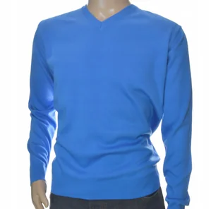 Sweter męski w szpic serek z wełny wełniany niegryzący XL lazur 1703 - Swetry męskie Sweter męski w szpic serek z wełny wełniany niegryzący XL lazur 1703 - Swetry męskie - miniaturka - grafika 1