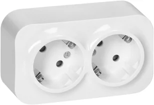 ToDo Gniazdo podwójne 2x2P+Z, 16A/230VAC, IP20,Schuko,Białe 10 sztuk - Gniazdka elektryczne - miniaturka - grafika 1