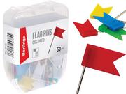 Pinezki - Pinezki flagi Berlingo kolorowe 28x15mm 50 sztuk - miniaturka - grafika 1