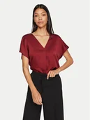 Bluzki damskie - Vila Bluzka Elliette 14089239 Bordowy Regular Fit - miniaturka - grafika 1