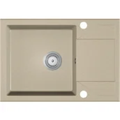 Zlewozmywaki - EOS Zlewozmywak granitowy ADRIA piaskowy (z ociekaczem) - miniaturka - grafika 1