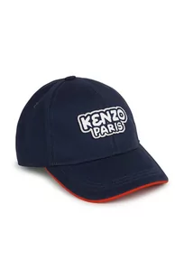 Kenzo Kids czapka z daszkiem bawełniana dziecięca kolor niebieski z aplikacją - Kenzo kids - Czapki dla dzieci - miniaturka - grafika 1