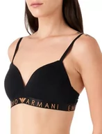 Biustonosze - Emporio Armani Damski trójkątny biustonosz z mikrofibry, czarny, S - miniaturka - grafika 1