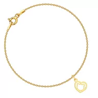 Bransoletki - MYNESS Bransoletka pozłacana  z kotkiem w sercu - miniaturka - grafika 1