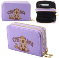 Portfele - Portfel Dwukomorowy Przegrody na Karty Kapibara Fioletowy 12,5 x 8,5cm - miniaturka - grafika 1