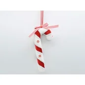 Ozdoby bożonarodzeniowe - Zawieszka laska styropianowa 7 x 17 cm biało-czerwony - miniaturka - grafika 1