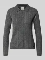 Swetry damskie - Kurtka z dzianiny o kroju regular fit z dodatkiem wełny model ‘ELAINE’ - miniaturka - grafika 1