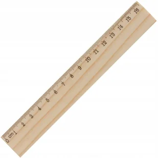 LINIJKA 16 cm DREWNIANA 16cm z drewna sosnowego - Linijki, ekierki - miniaturka - grafika 1