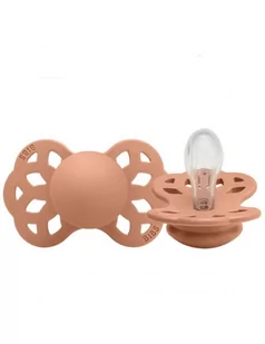 Baby in World Smoczek uspokajający symetryczny Bibs Infinity Peach M 6-18 - Smoczki uspokajające - miniaturka - grafika 1
