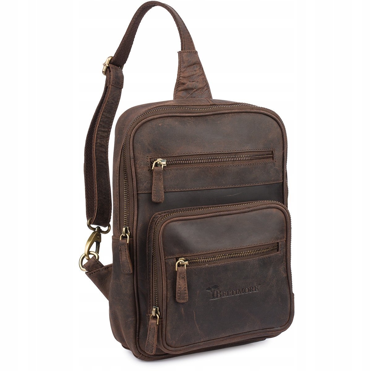 Plecak Skórzany Saszetka Przez Ramię Crossbody Duży Pojemny Skóra Vintage