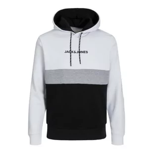 Bestseller A/S Męska bluza z kapturem JJEREID Blocking Sweat Hood NOOS, biała, XXL, biały, XXL - Bluzy męskie - miniaturka - grafika 1