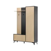 Meble do przedpokoju - Regał do przedpokoju z szafką na buty Roma jodeła/czarny 134x34x197 cm - miniaturka - grafika 1