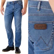 Spodnie męskie - Wrangler GREENSBORO Bright Stroke EPIC SOFT PROSTE ELASTYCZNY DżINS W48 L34 - miniaturka - grafika 1
