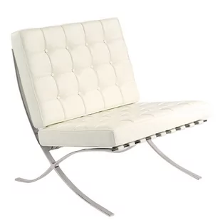 King Home Fotel BARCELON biały - skóra, chrom T03-1.WHITE - Fotele - miniaturka - grafika 1