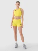 Spodenki damskie - 4F Legginsy krótkie treningowe damskie - żółte XS - miniaturka - grafika 1