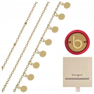 Bransoletki - Bransoletka na nogę kostkę łańcuszkowa pozłacana regulowana BLINGART - miniaturka - grafika 1