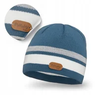 Czapki damskie - Czapka Zimowa Dziecięca PaMaMi Niebieska Beanie Dopasowana Jesienna Lekka - miniaturka - grafika 1