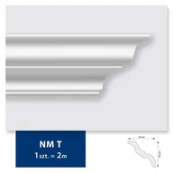 Sztukateria - Listwa sufitowa z polistyrenu NM T, 2 sztuki 200 x 9 x 8,5 cm biały DMS - miniaturka - grafika 1