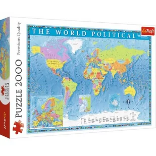 Trefl Puzzle 2000 elementów Polityczna mapa świata 1878587 - Puzzle - miniaturka - grafika 1