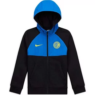 Nike Bluza chłopięca Inter B Nsw Hybrid Fz czarny czarny/niebieski Spark/(Tour Yellow) (bez sponsora) XS - Bluzy dla chłopców - miniaturka - grafika 1