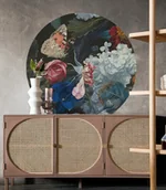 Tapety - Dots Dragonfly Garden - samoprzylepna tapeta w kształcie koła - miniaturka - grafika 1