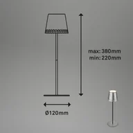 Lampy stojące - Briloner Stołowa LED Kiki akumulator, 3 000 K srebrna - miniaturka - grafika 1